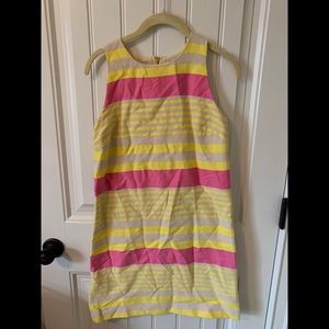 The Loft, pink and yellow sleeveless dress